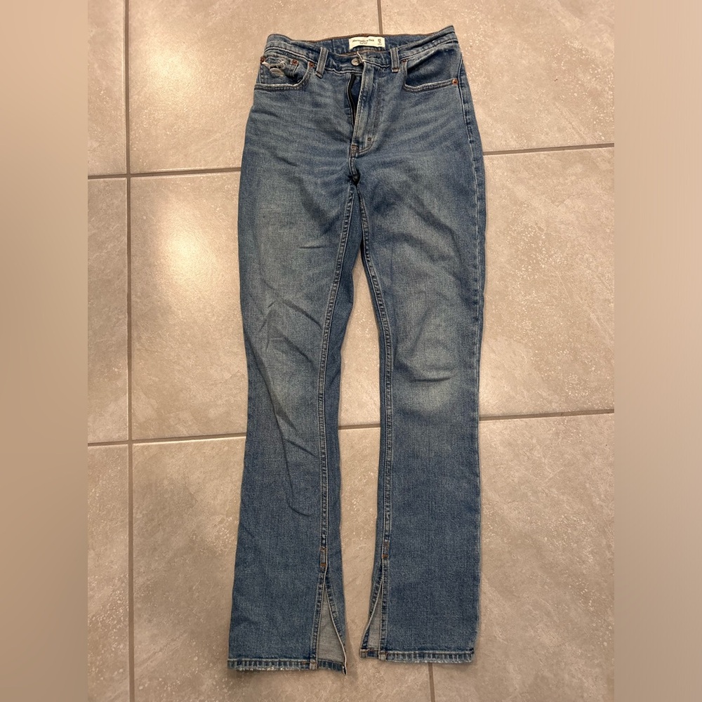 Abercrombie & Fitch The Skinny High Rise Slit Hem Jeans
